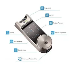  2 قفل ذكي  مناسب لجميع الابواب   Smart Lock  ZKTeco AL40B يعمل عن طريق البصمة
