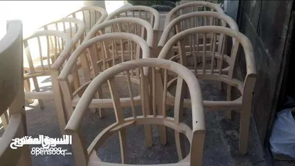  6 كرسي مقعد منجد حسب الطلب خشب زان لف على البخار مناسب للكفيهات والمطاعم والمقاهي