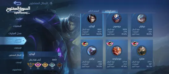  6 حساب موبايل ليجند للبيع