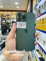  1 iPhone 13pro Max 256GB used  Green colour  Very good phone  87% battery hlt Exchange also possible