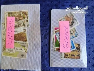  2 طوابع من جميع دول العالم بنص دينار فقط