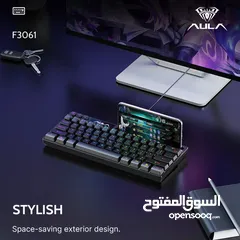  3 كيبورد جيمنغ مضيئ احترافي لكل الجيمرز اصلي Aula Keyboard F3061 Gaming RGB Lights OG