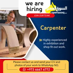  13 3D board, carpenters and forman wanted