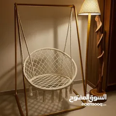  3 مرجوحة عش البلبل مع ستاند معدني باللون الذهبي الجميل، يحمل لوزن 200 كيلو مجلفن ضد الصدأ مقعد شبكي