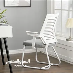  2 كرسي انتظار كرسي ثابت كرسي ابيض استقبال كرسي زائرين كرسي شبك مريح ثابت Full white waiting Chair