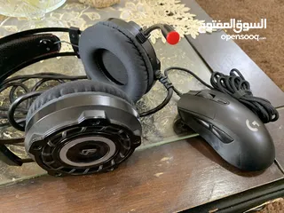  5 سماعات وماوس ليجوتيك جيمنج بحاله جيدة جداً