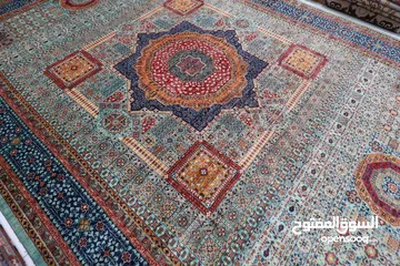  2 400x600 cm Large Afghan carpet Mamluk carpet, 13x19 ft carpet, Turquoise Color carpet