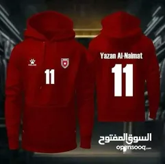  6 هودي المنتخب الوطني الاردني باسم موسى التعمري ويزن النعيمات متوفر ب 3 الوان اللون الاسود والابيض وخم