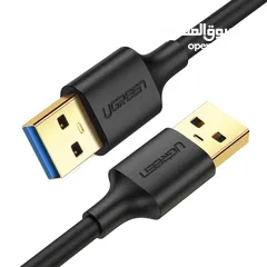  1 UGREEN US128 USB 3.0 Male to Male Cable-2M كيبل وصلة يو اس بي طول 2 متر