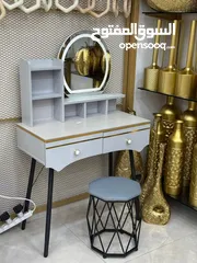  3 تواليت للصبايا  فاخر بتصميم عصري مع الكرسي اجعلي غرفتك أكثر أناقة وتنظيمًا مع هذا التواليت المميز
