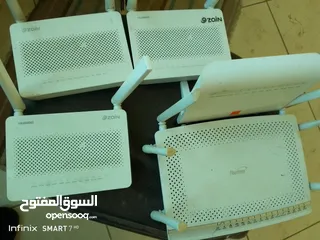  1 روتر نت زين وارنج وفيبر للبيع عدد 5  بدون محولات