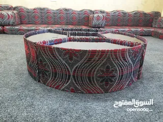  9 جلسة عربية 6 مفارش + 6 ضهريات + 6 مساند + طاولة 5 قطع + موكيت 6X4