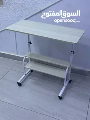  10 طاولة لابتوب طاولة متحركة مع رفوف قابلة لتعديل للارتفاع قياس 80*40 Laptop Tray Table Desk