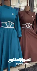  3 فستان ملكي صيفي خامة دابل تركي صيفي خامة بجنن