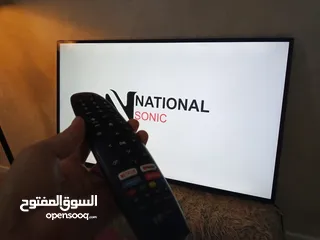  3 شاشة ناشونال سونيك حجم 50 انش فل سمارت  4k (( ضد الكسرررر )) اندرويد اخر اصدار 14 وريموت أوامر صوتية