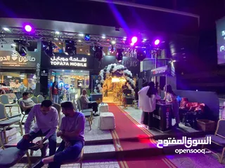  6 اجهزة اضاءة متحركة للمحلات والمناسبات تراس اضاءة موفينج هيد بيمات باركانات سماعات دي جي اقواس بلالين