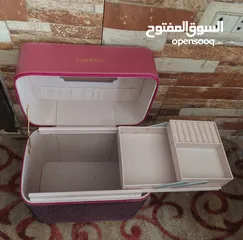  10 شنطة مكياج ومجوهرات فاخره ستراس حجم كبير