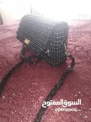  17 حقيبة يد نسائية مصنوعة من حب  اللولو الأسود من افخم  انواع اللولو صناعة ممتازة متينة حجمها متوسط