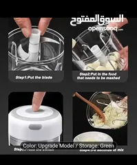  7 Portable USB-Powered Food Processor & Blender with Stainless Steel Blades - Compact Lightweight