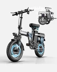  1 F12 Adult Ebike 48V 15AH Foldable Electric Bicycle 500W Peak Motor 25MPH 35Mile