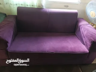  1 طقم كنب سويد تفصيل لون خمري حسب الصور بحاله جيده جدا  7 مقاعد  ثلاثيه  مزدوجه  مفرد 2