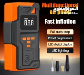  1 شاحن بطارية للمركبات مع منفاخ اطارات