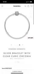  4 PANDORA MOMENTS  SILVER BRACELET WITH CLEAR CUBIC ZIRCONIA