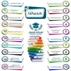  2 مقدم خدمات تعليمية للطلاب والباحثين والمعلمين / إنجاز كل من - الابحاث الواجبات التكاليف المشاريع