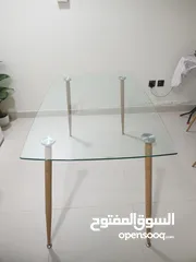  4 Glass Dining table 1+6
