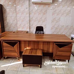  10 مكتب اداري 160*80 مع جانبية وطاولة وسط تفصيل خشب مستورد بسعر المنصع واعلى جودة وأقل الاسعار