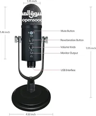  7 مكرفون USB مكثف للكمبيوتر للبث والالعاب وتسجيل اليوتيوب والتوصيل والتشغيل ومخرج سماعة الراس والتحكم