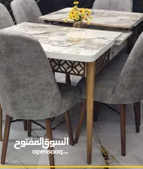  1 طاولة سفرة قابلة للتمدد   مطابقة تماما للصور المعروضة   القياسات طول مترين × عرض 1 متر   مع
