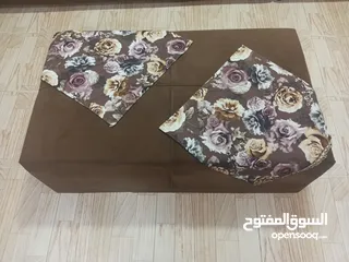  4 طقم كورنر لون بني وبيج بوج وج نظااافة الاستخدام كتير قليل لانه لغرفة ضيوف