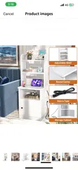  3 ‏Animosity طاولة بجانب السرير مع محطة شحن ومنافذ USB