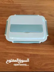  3 لانش بوكس/تبروير نوعية تقيلة مغلق الاحكام مع صحن ستانلس ستيل وملعقة وشوكة