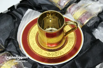  9 طقم فناجين قهوة مذهب فاخر Golden coffee cups set
