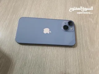  1 ايفون 14الجهاز لسا بكفالته ومافي خدش صغير