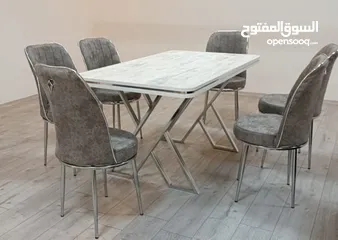  16 طاولة طعام مع 6 كرسي (جديد) - الطلب واتساب فقط ... توصيل و تركيب متوفر