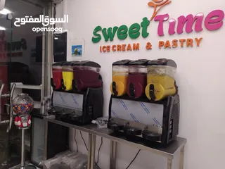  1 ماكينة سلش وعصير GBG ايطالي 3 عيون سعة الحوض 10لتر