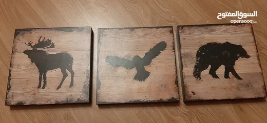  1 A set of three wooden pictures - لوحات خشبية