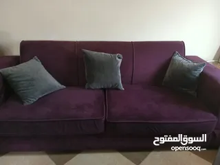  2 طقم كنب سويد تفصيل لون خمري حسب الصور بحاله جيده جدا  7 مقاعد  ثلاثيه  مزدوجه  مفرد 2