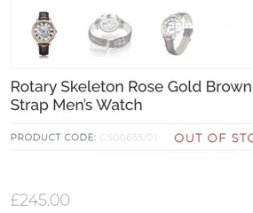  9 ساعة روتاري اتوماتيك  Rotary Skeleton Automatic  Swiss watch