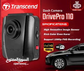  1 كاميرا داش كام من ترانسد تصوير فل اتش دي Transcend Dash Camera 110 Wifi 1080P FHD