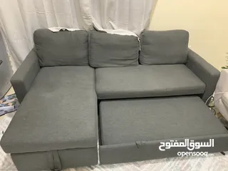  4 غرفة جلوس حرف L مع كنبة ثلاثية