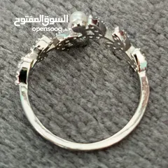  2 خاتم أنيق ستيل قياس مفتوح مرصّع مع لؤلؤ مزارع