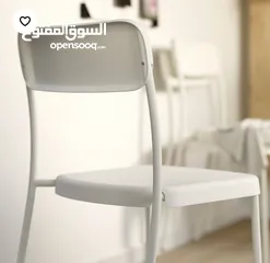  3 طاولة طعام نظيفة خشب ايكيا لون ابيض