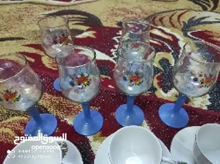  2 طقم فناجين شاي وطقم عصير