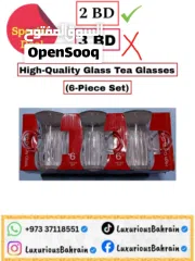  1 6 Pcs Tea Glasses with Handle - High-Quality Turkish Style - BEST DEAL