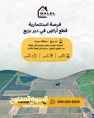  1 فرصة استثمارية – قطع أراضٍ في دير بزيع