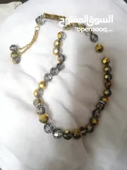  8 مسبحه من كريستال طبيعي مطعم بماء ذهب تخفيض سعر بمناسبه شهر رمضان